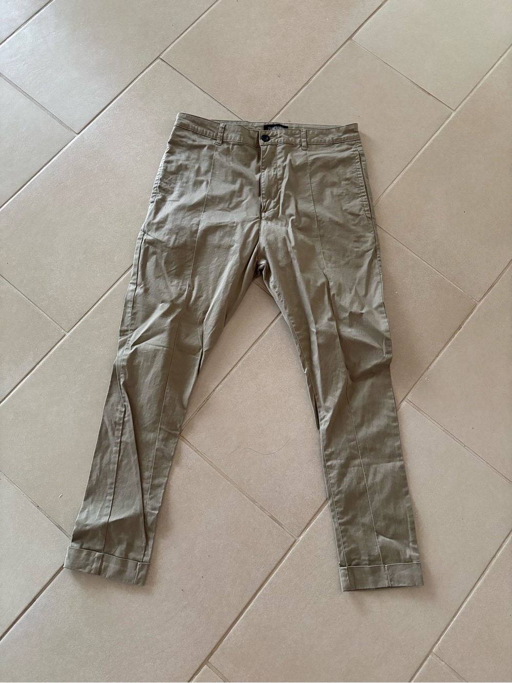 Zanerobe Sharpshot Slim Tapered Carrot Fit Chino Pants Khaki Tan Size 32